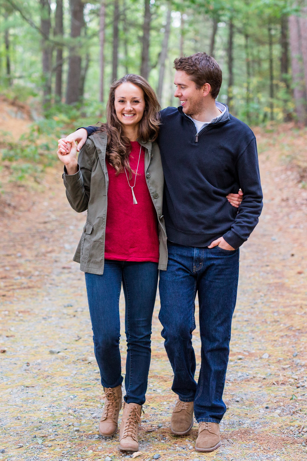 engaged couple at Middlesex Fells