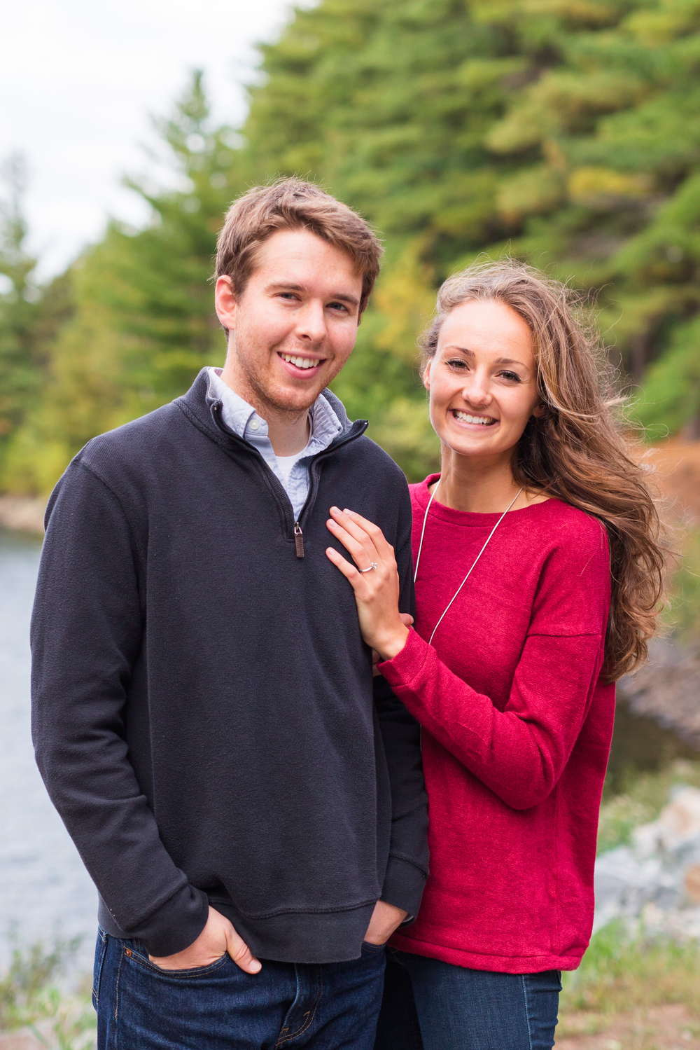 engaged couple at Middlesex Fells