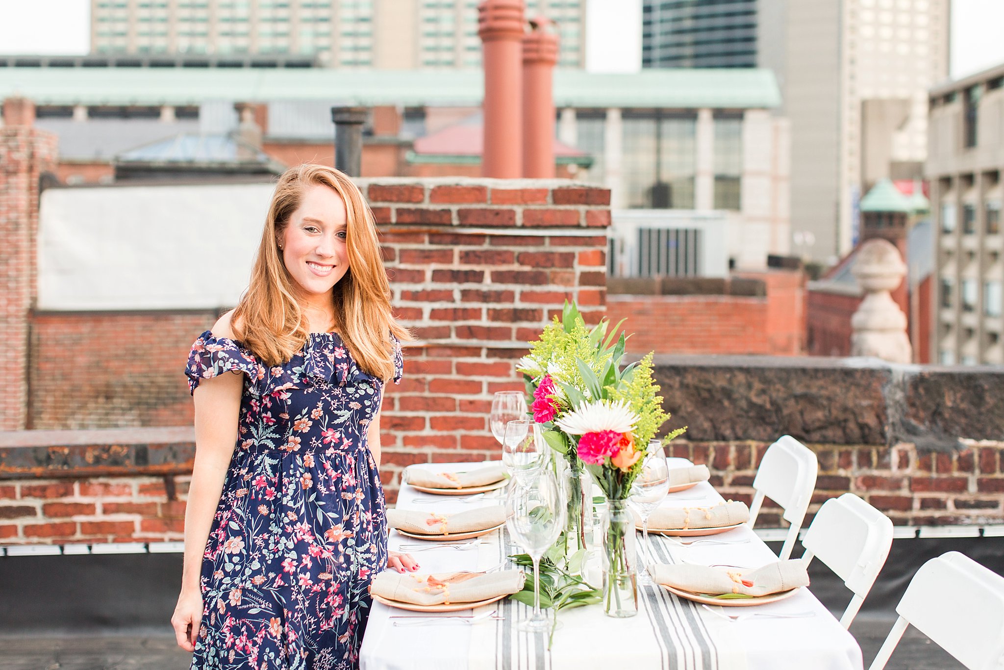 Boston rooftop dinner party