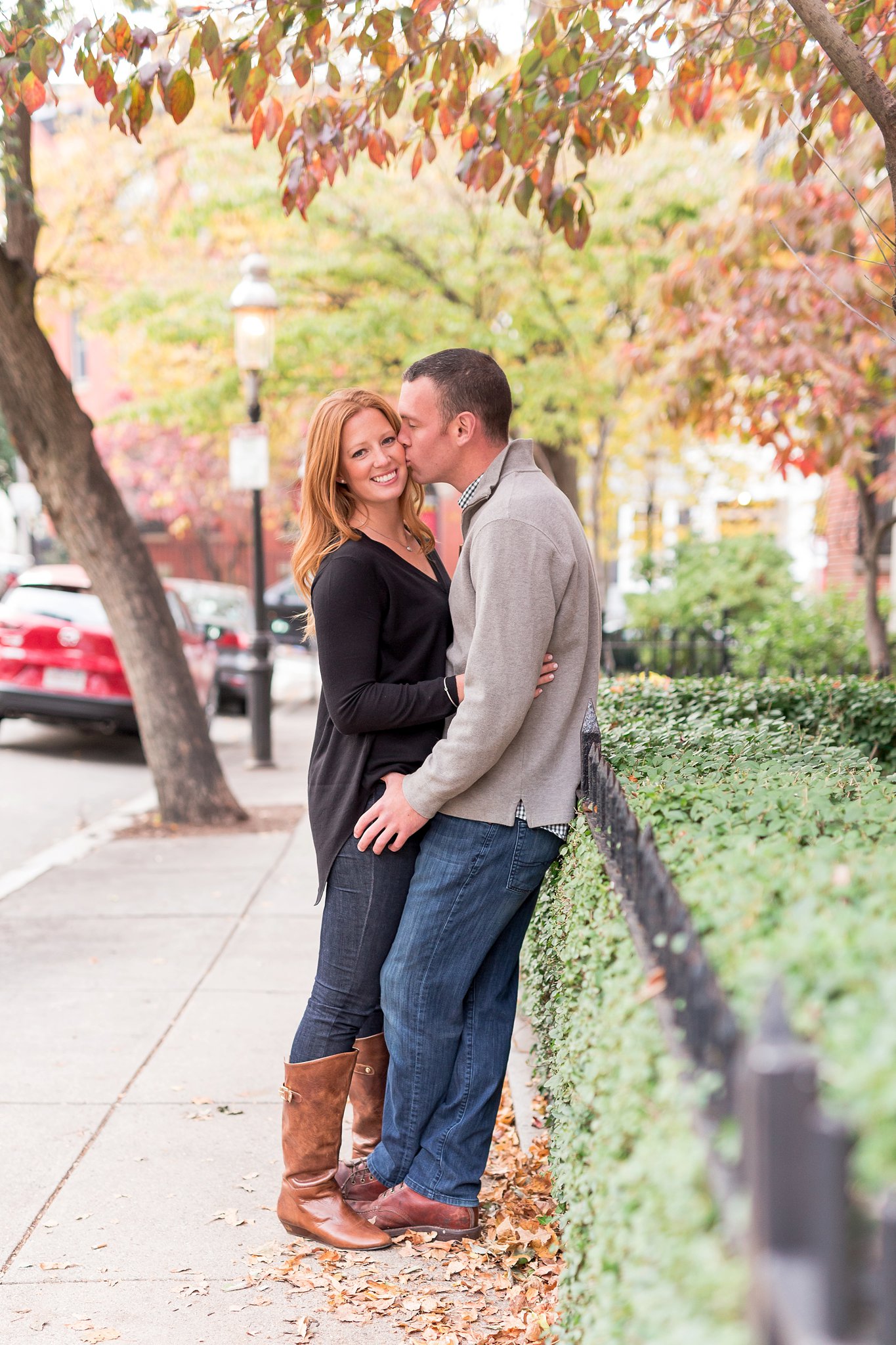 fall charlestown engagement session