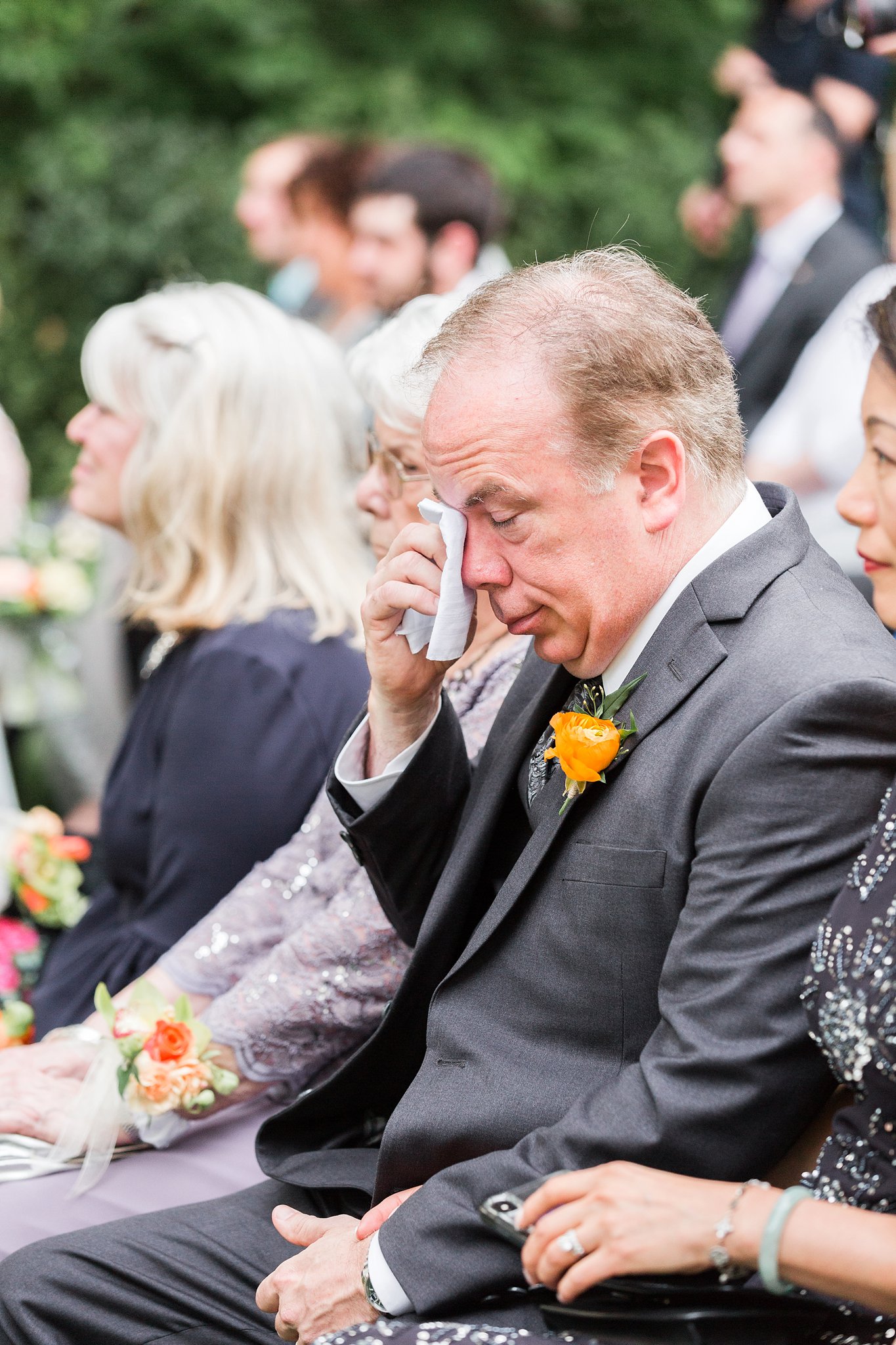 dad crying during Lakeview Pavilion ceremony