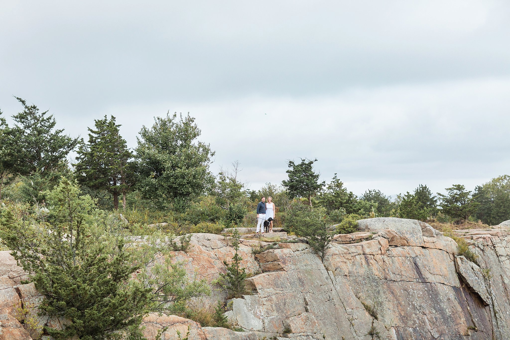 couple and their dog at halibut point state park