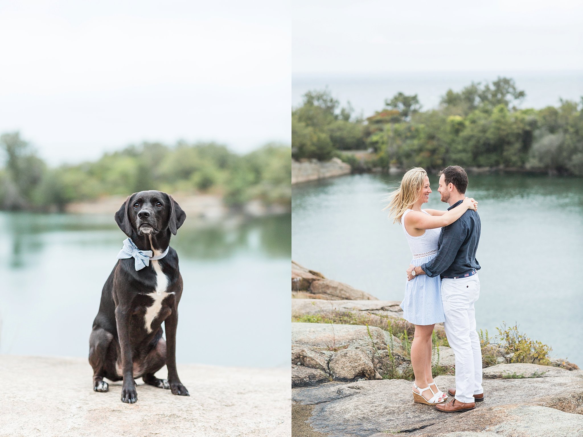a couple and their dog at halibut point state park