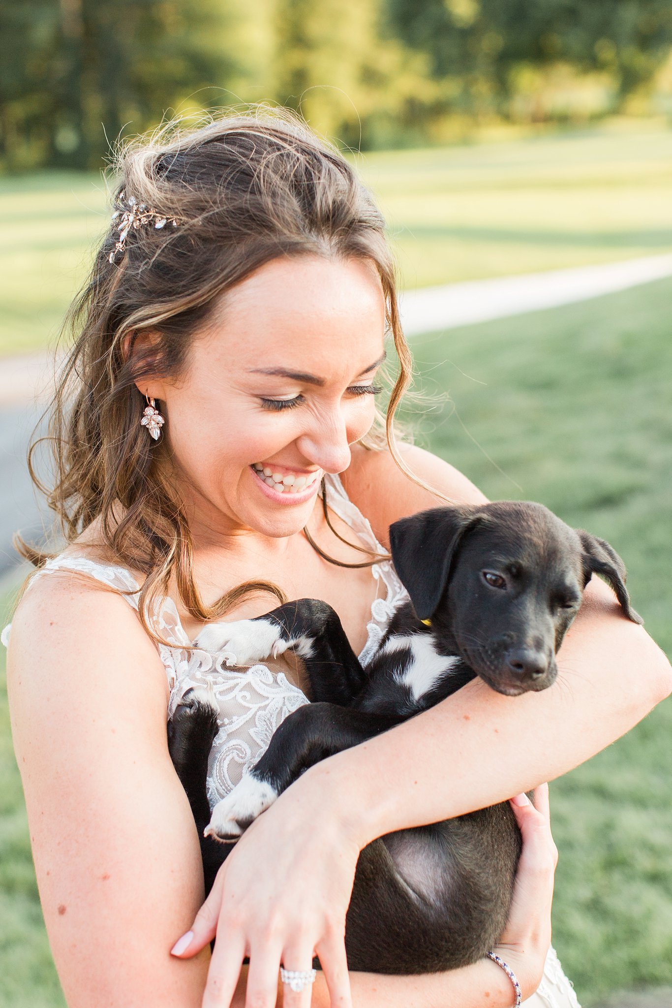 bride with adoptable puppy