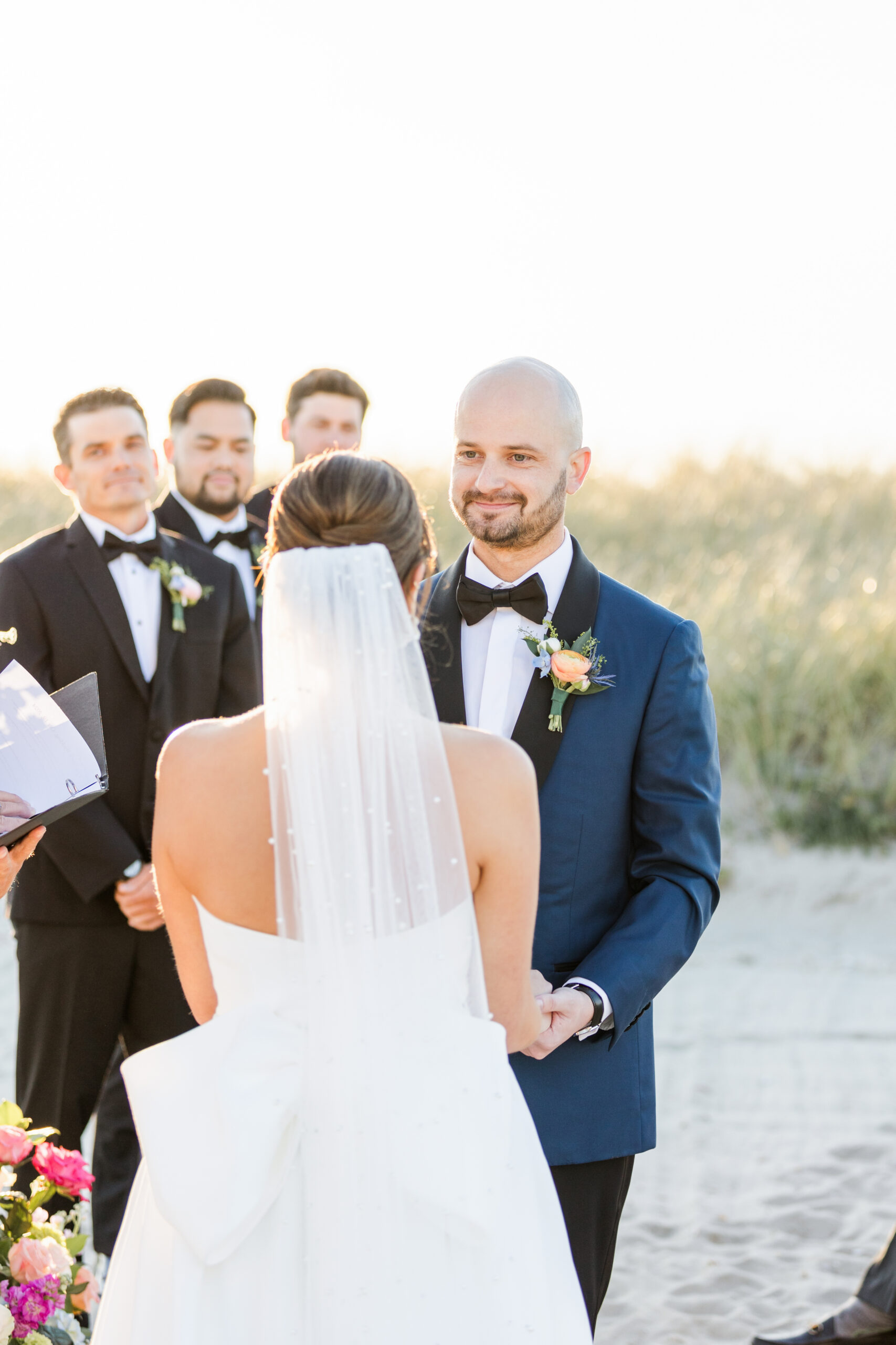 A wedding ceremony at a wychmere beach club wedding